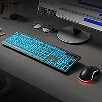 Luzarriba Backlit Large Print Wireless Keyboard and Mouse Combo — image 6