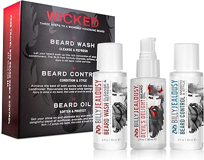 Billy Jealousy Beard Care Kit – 6oz Beard Wash, Leave-In Conditioner & Beard Oil