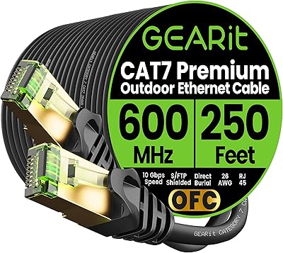 GEARit Cat7 Outdoor Ethernet Cable 250ft