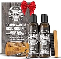 Viking Revolution Beard Brush and Comb Set with Peppermint Eucalyptus Beard Wash and Conditioner — image 1