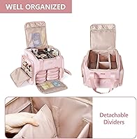 Prokva Rolling Makeup Case with 4 Removable Bags, Pink — image 3