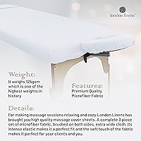 LONDON LINENS Soft Microfiber Massage Table Sheets Set - White — image 3