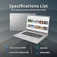 Samsung Chromebook 4+ 15.6″, Intel Celeron N4000, 4GB RAM, 64GB eMMC — image 2