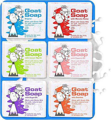 Goat Soap Gift Set 6-Pack, 3.5oz Bars, Variety Scents