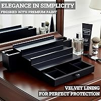 SeLuM Classic Wooden Cologne Organizer for Men 3 Tier Black — image 7