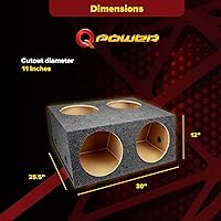 QPower 4 Hole 12 Inch Sealed Divided Speaker Box Subwoofer Enclosure — image 3