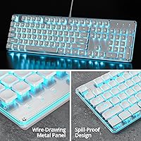 Owpkeenthy White Typewriter Gaming Keyboard — image 2