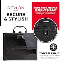 REVLON Makeup Box Organizer with Lock and Key, Smokey Tinted Transparent — image 5