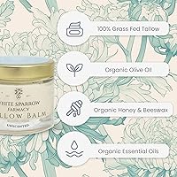 White Sparrow Farmacy Organic Grass Fed Tallow Balm (Unscented) 2.0 oz — image 3