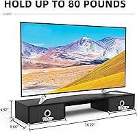 YAOHUOO Dual Monitor Stand with LED Light and 2 Drawers — image 7