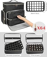 Nail Polish Organizer Case, Large Capacity for 64 Bottles — image 3