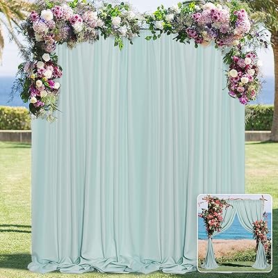 MYSKY HOME Light Green Backdrop Curtains 5ft x 10ft (2 Panels)