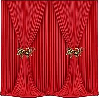 Tao-Ge 4 Panels Red Backdrop Curtains 5' x 12' for Photography & Event Decorations — image 3