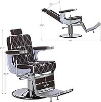 BarberPub Heavy Duty Vintage Barber Chair 3825 - Brown — image 2