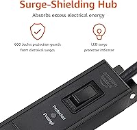 Amazon Basics Surge Protector Power Strip 16 Outlet 600 Joules 6ft Extension Cord — image 4