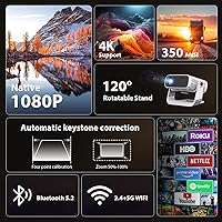 Wielio 4K Projector, Native 1080p, WiFi 6, Bluetooth 5.2 — image 2