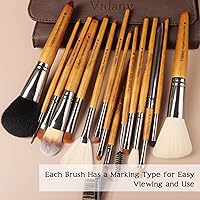 Vidany 15pcs Walnut Wooden Makeup Brush Set — image 7