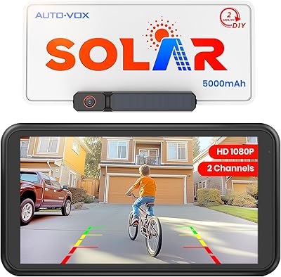 AUTO-VOX Solar Wireless Backup Camera with 5″ Monitor