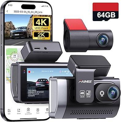 FAIMEE RM 4K Dash Cam Front and Rear with GPS