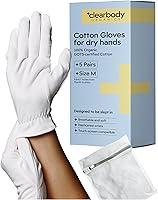 Clearbody Organics 100% Organic Cotton Gloves - 5 Pairs, Medium, White — image 1