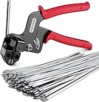 DAFONSO Stainless Steel Cable Tie Gun Kit 100PCS 304 Heavy Duty Metal Zip Ties 200LBS — image 1