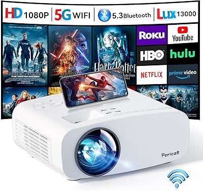 Pericat PJ108 4K Supported Native 1080P Portable Projector