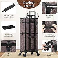 AROUS Rolling Makeup Train Case with 3 Drawers — image 7