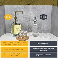 eBun Goldengleam Glass Mouthwash Dispenser with Gold Plastic Pump, 37oz — image 3