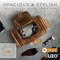 ELIZO Genuine Leather Toiletry Bag for Men — image 2