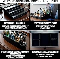 SeLuM Classic Wooden Cologne Organizer for Men 3 Tier Black — image 4