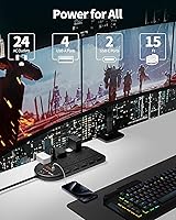 DEPOW 15Ft Power Strip Surge Protector with 24 Outlets and 6 USB Ports — image 2