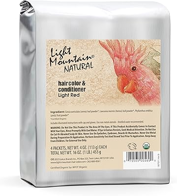 Light Mountain Henna Hair Color & Conditioner - Light Red 16 Oz