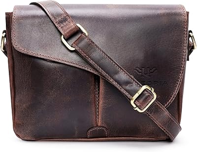LUXEORIA Leather Messenger Bag for Men & Women