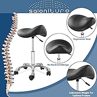 Saloniture Professional Ergonomic Saddle Stool, Black — image 4