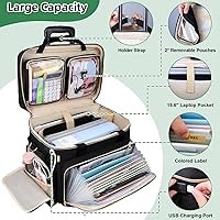 SIYNPAV Rolling Teacher Bag with Accordion File Organizer — image 3