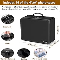 DocSafe Fireproof Photo Storage Box with Lock, 16 Inner 4″ x 6″ Photo Cases — image 4