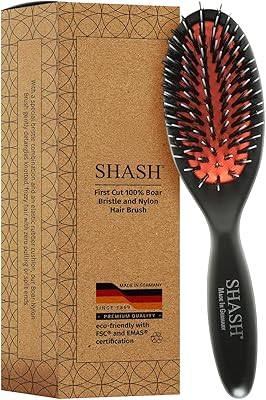 SHASH Since 1869 Hand Made in Germany Nylon Boar Bristle Brush (Extra Small)