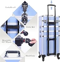 ChuangJin 5-in-1 Professional Makeup Train Case, Blue — image 4
