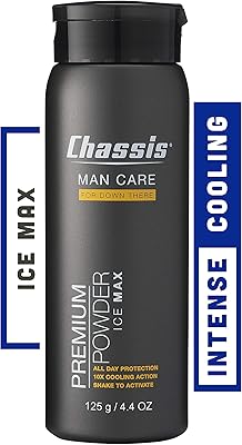 Chassis Ice Max Premium Body Powder for Men, 4.4oz