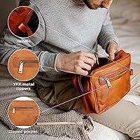 BERLINER BAGS Paul Vintage Leather Toiletry Bag - Brown — image 5