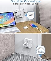 AOFO Flat Plug Power Strip with 12 AC Outlets and 6 USB Ports — image 4