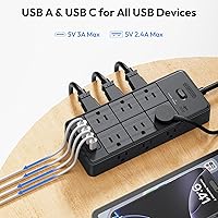 NTONPOWER Surge Protector Power Strip 15FT with 12 Outlets & 4 USB Ports — image 5