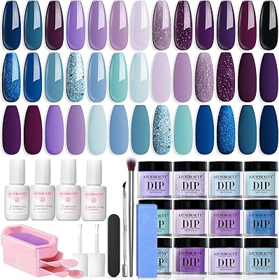 AZUREBEAUTY Dip Powder Nail Kit Starter, 20 Colors