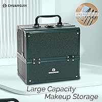 CHUANGJIN Makeup Train Case 2 Trays Organizer - Green Pro — image 7