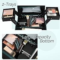 CHUANGJIN Makeup Train Case 2 Trays Organizer - Green Pro — image 5