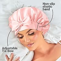 Golden Star Beauty 100% Mulberry Silk Bonnet for Sleeping – Pink — image 3