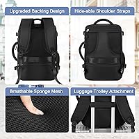 Rinlist Black Rectangular Travel Backpack 15.6-inch Laptop Bag — image 7
