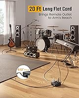 SUPERDANNY 20Ft Long Extension Cord Surge Protector Power Strip with USB-C — image 2