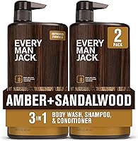 Every Man Jack Amber + Sandalwood 3-in-1 All Over Wash, 28.8oz (2 Pack) — image 1