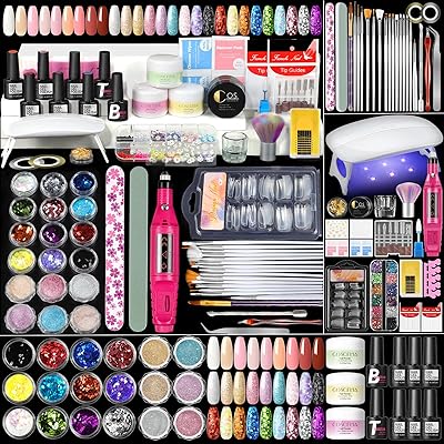 COSCELIA Acrylic Nail Kit with Drill and UV Lamp